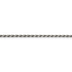 Sterling Silver Rhodium-plated 2.25mm Diamond-Cut Rope Chain