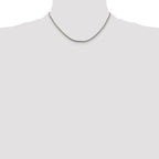 Sterling Silver Rhodium-plated 2.25mm Diamond-Cut Rope Chain