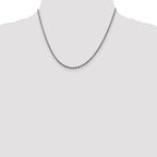 Sterling Silver Rhodium-plated 2.25mm Diamond-Cut Rope Chain