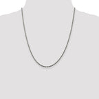 Sterling Silver Rhodium-plated 2.25mm Diamond-Cut Rope Chain