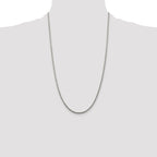 Sterling Silver Rhodium-plated 2.25mm Diamond-Cut Rope Chain