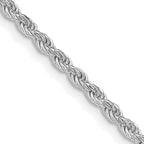 Sterling Silver Rhodium-plated 2.25mm Diamond-Cut Rope Chain