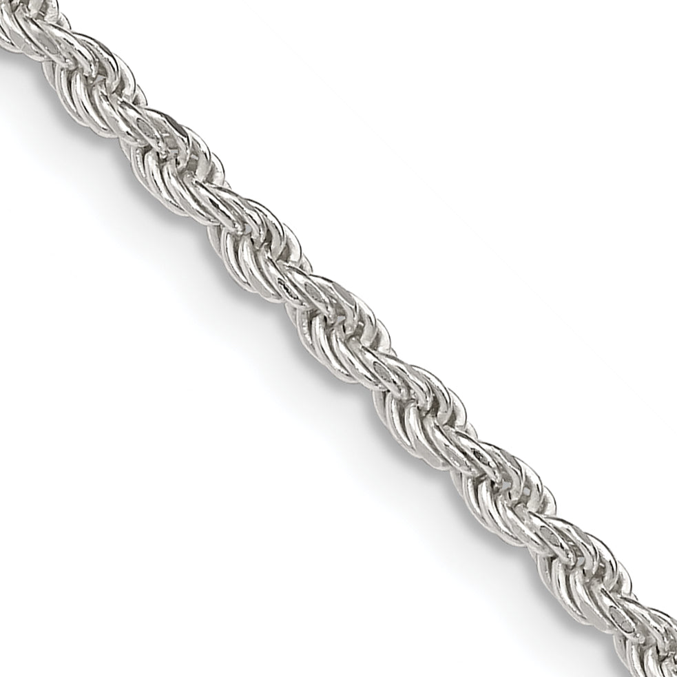 Sterling Silver 2.25mm Diamond-Cut Rope Chain w/ ext. Main image