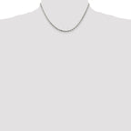 Sterling Silver 2.5mm Diamond-Cut Rope Chain Anklet