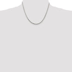 Sterling Silver 2.5mm Diamond-Cut Rope Chain w/ ext.