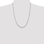 Sterling Silver 2.5mm Diamond-Cut Rope Chain Anklet