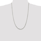 Sterling Silver 2.5mm Diamond-Cut Rope Chain Anklet
