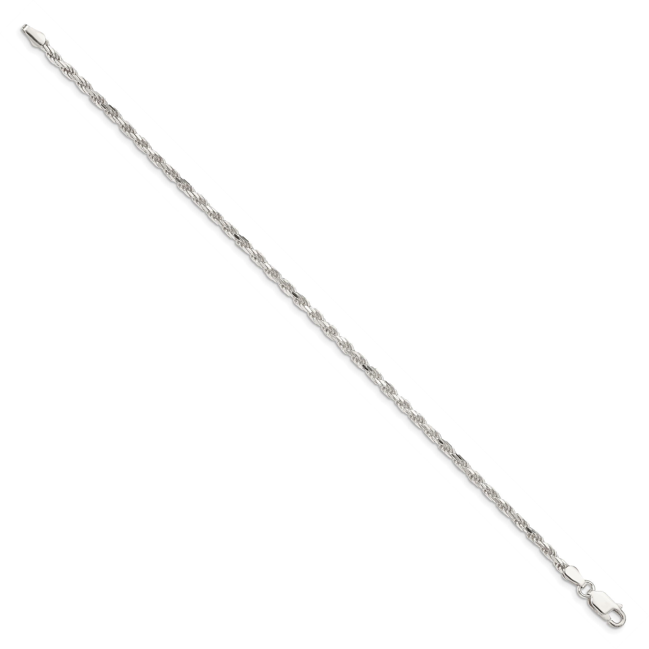 Diamond-Cut Rope Chain Necklace in Sterling Silver, 2.5mm Secondary image