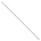 Sterling Silver 2.5mm Diamond-Cut Rope Chain Anklet