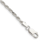 Sterling Silver 2.5mm Diamond-Cut Rope Chain Anklet