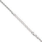Sterling Silver 2.5mm Diamond-Cut Rope Chain w/ ext.