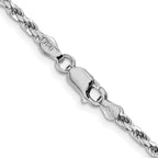 Sterling Silver Rhodium-Plated Diamond-Cut Rope Chain Necklace 2.5mm