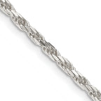 Sterling Silver 2.5mm Diamond-Cut Rope Chain w/ ext.