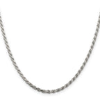 Sterling Silver 2.75mm Diamond-Cut Rope Chain w/ ext.