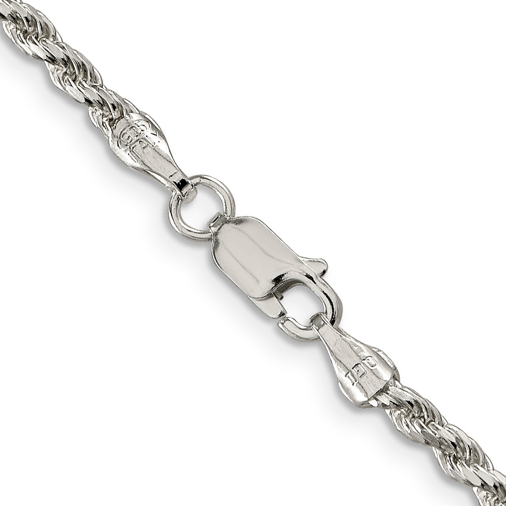 Sterling Silver 2.75mm Diamond-Cut Rope Chain