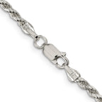 Sterling Silver 2.75mm Diamond-Cut Rope Chain