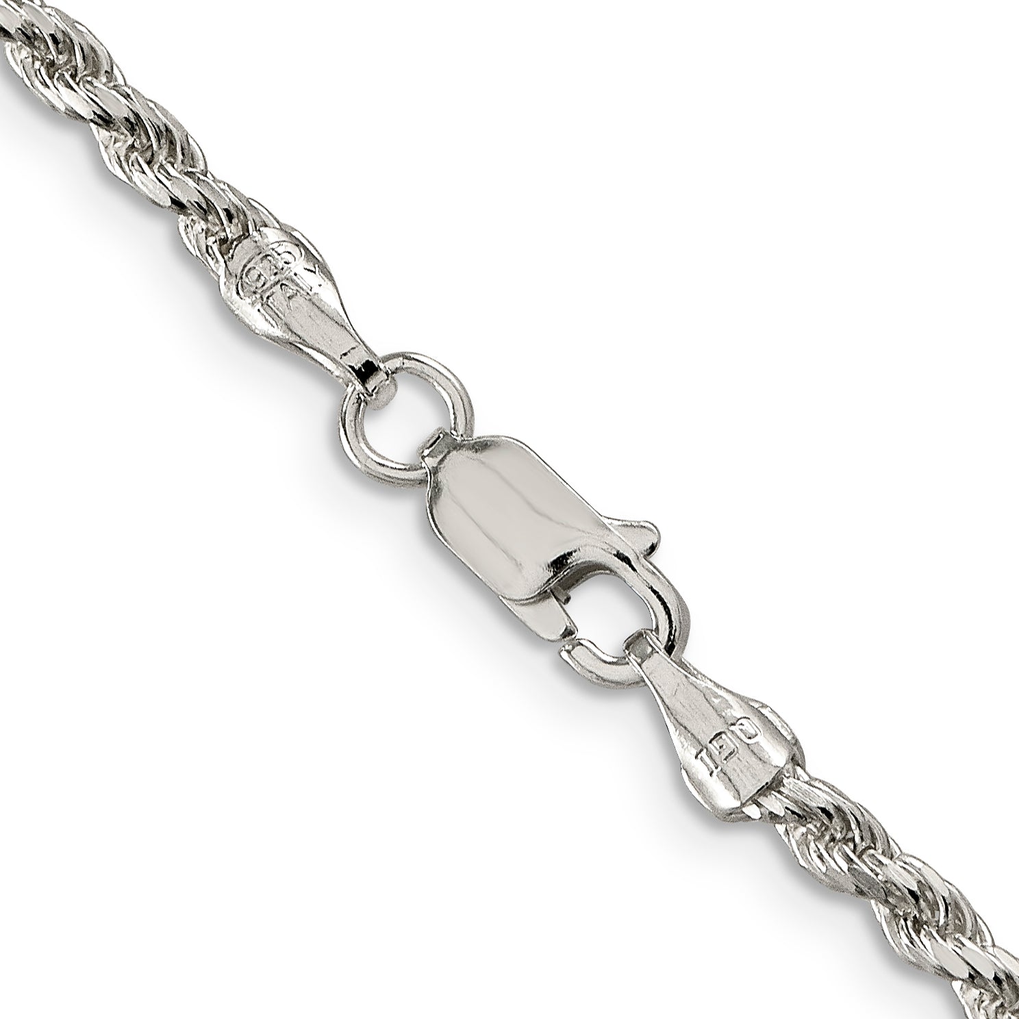Sterling Silver 2.75mm Diamond-Cut Rope Chain