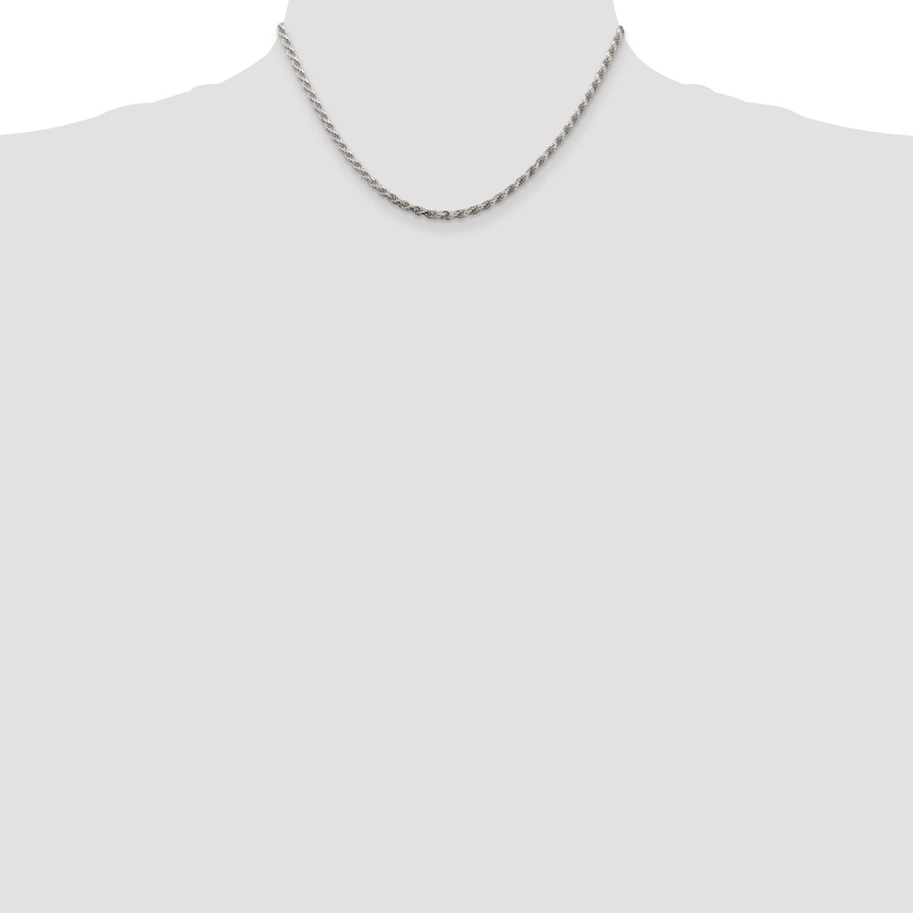 Sterling Silver 2.75mm Diamond-Cut Rope Chain