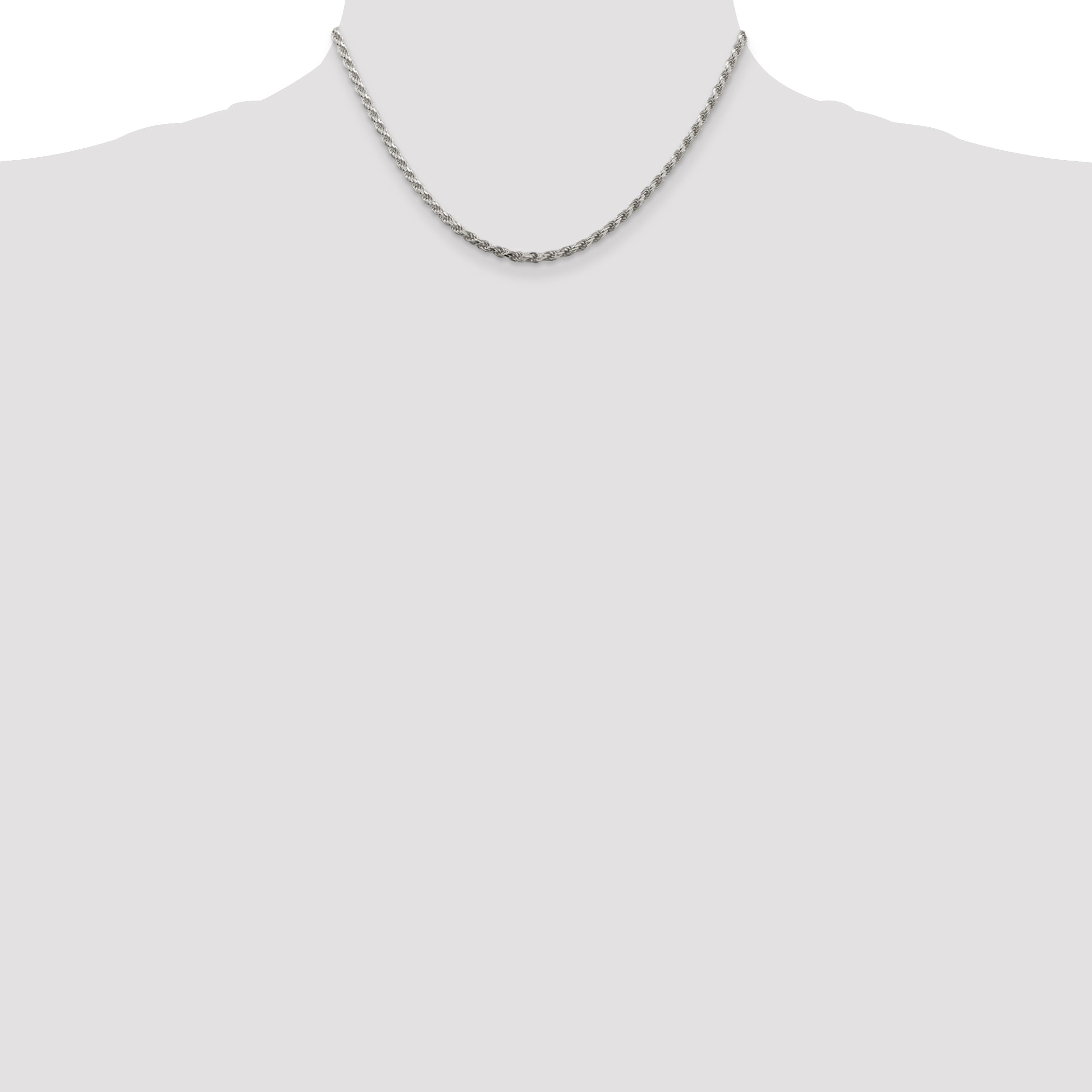 Sterling Silver 2.75mm Diamond-Cut Rope Chain