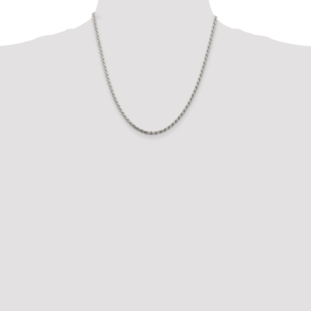 Sterling Silver 2.75mm Diamond-Cut Rope Chain