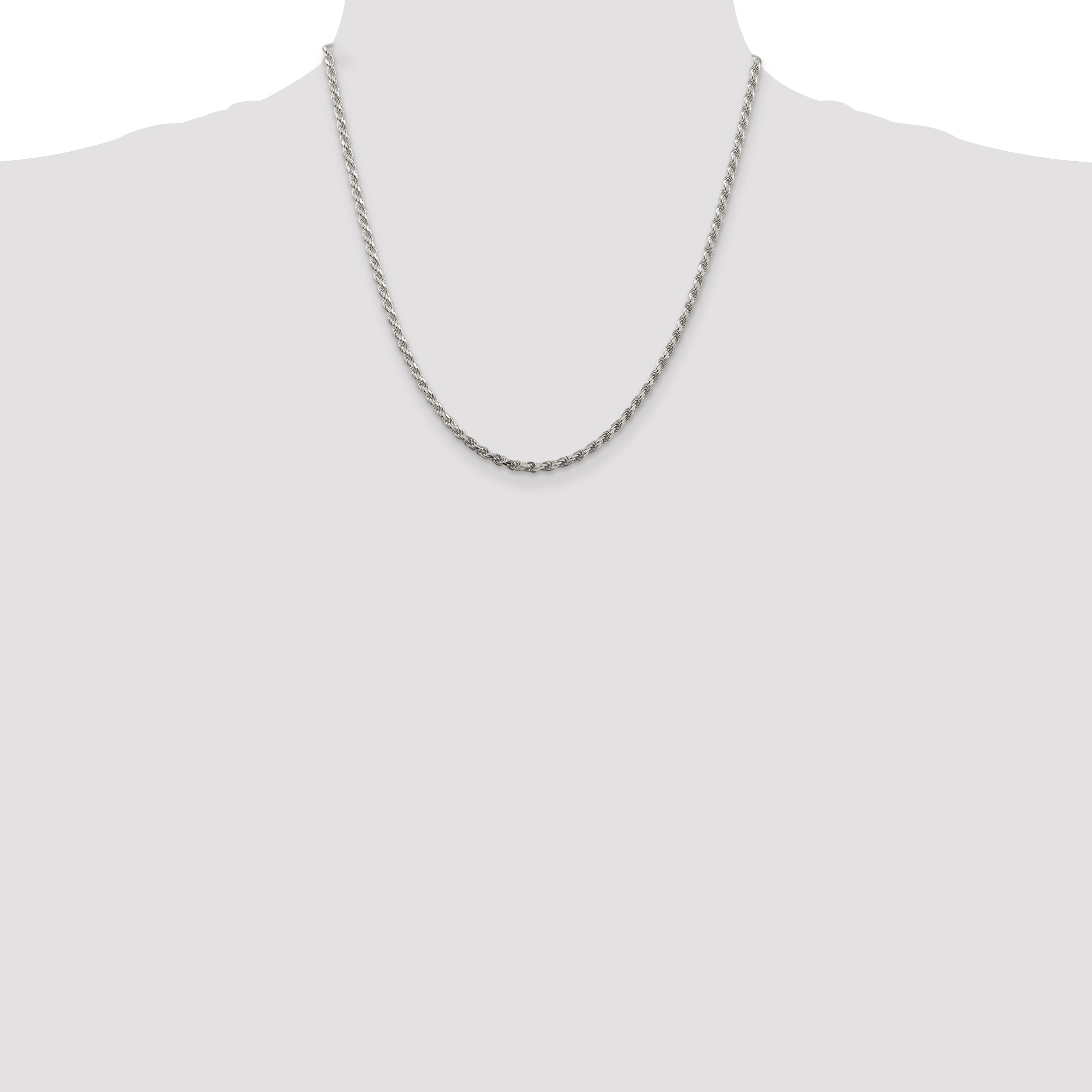 Sterling Silver 2.75mm Diamond-Cut Rope Chain