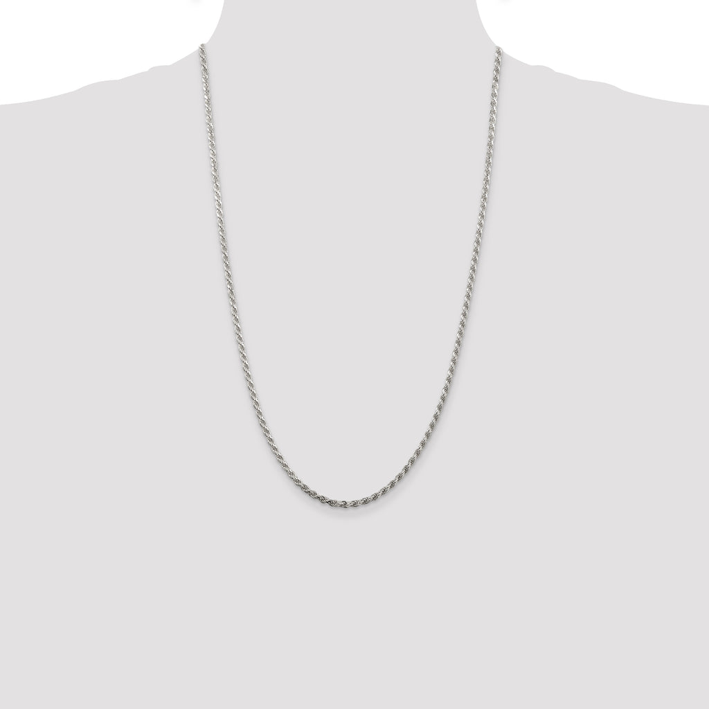 Sterling Silver 2.75mm Diamond-Cut Rope Chain