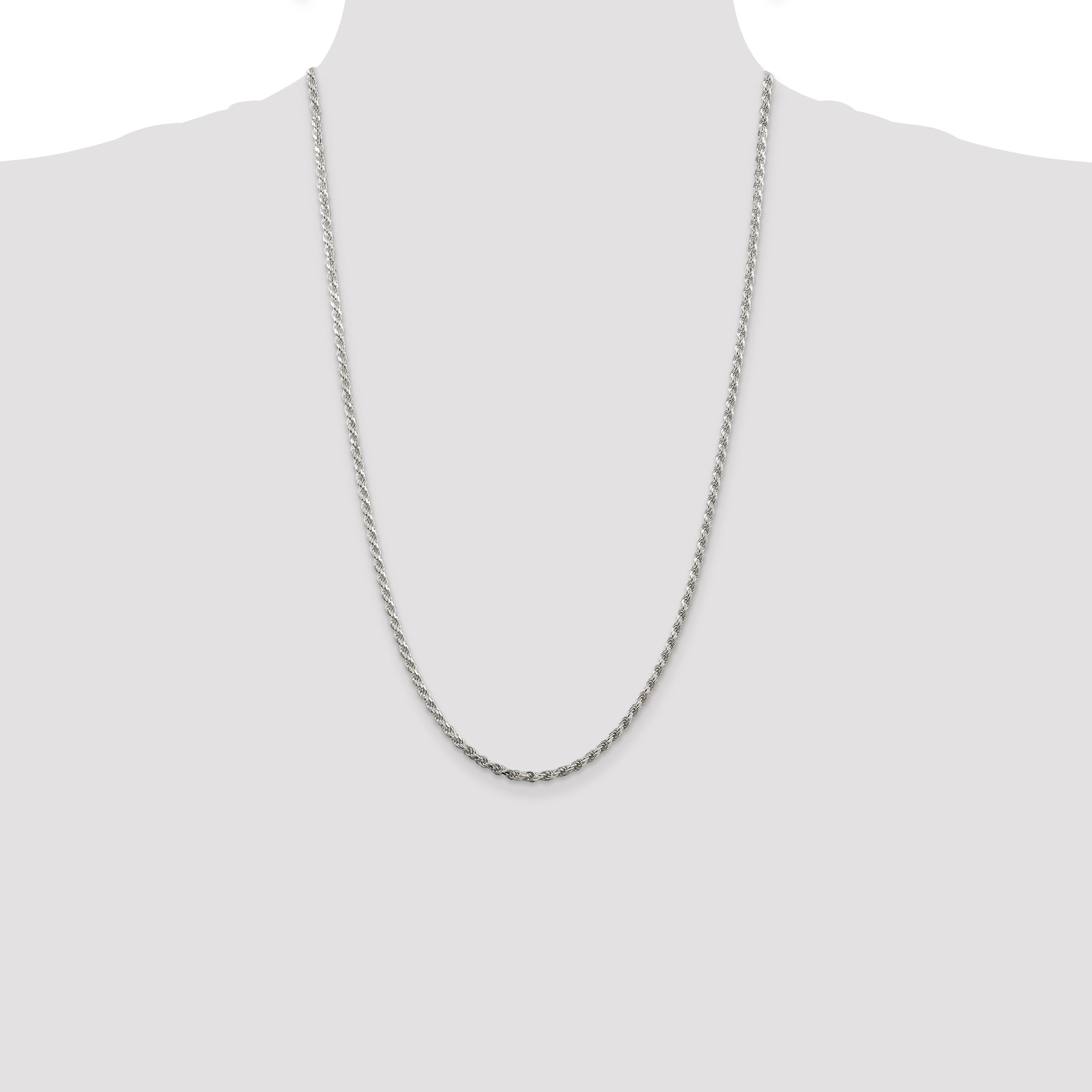 Sterling Silver 2.75mm Diamond-Cut Rope Chain