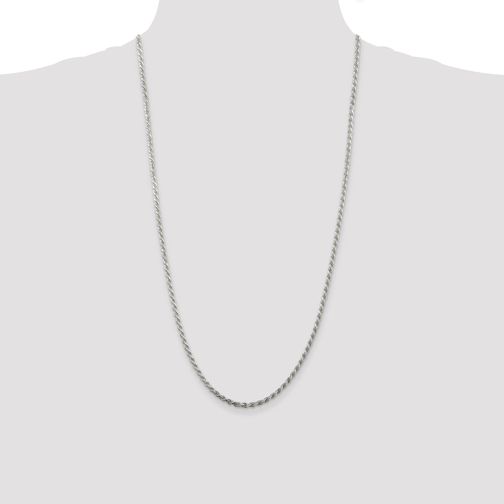 Sterling Silver 2.75mm Diamond-Cut Rope Chain