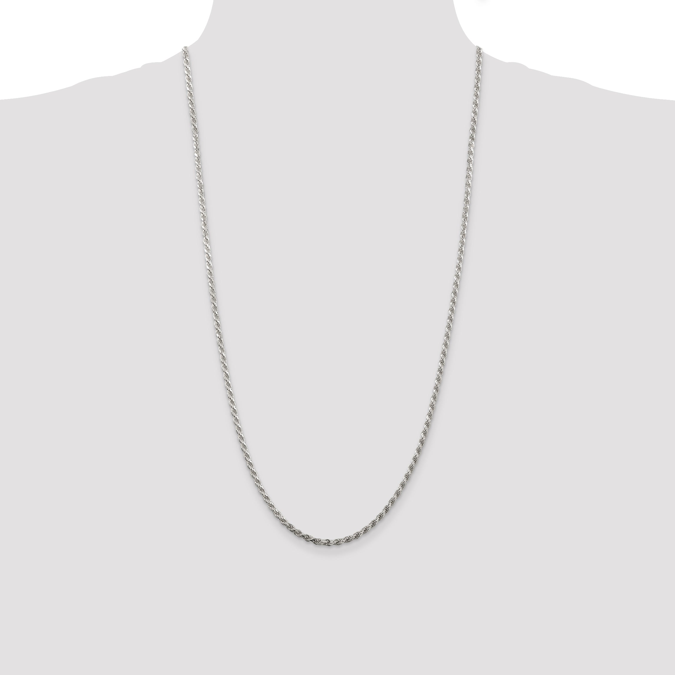 Sterling Silver 2.75mm Diamond-Cut Rope Chain
