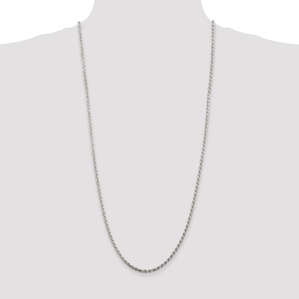 Sterling Silver 2.75mm Diamond-Cut Rope Chain