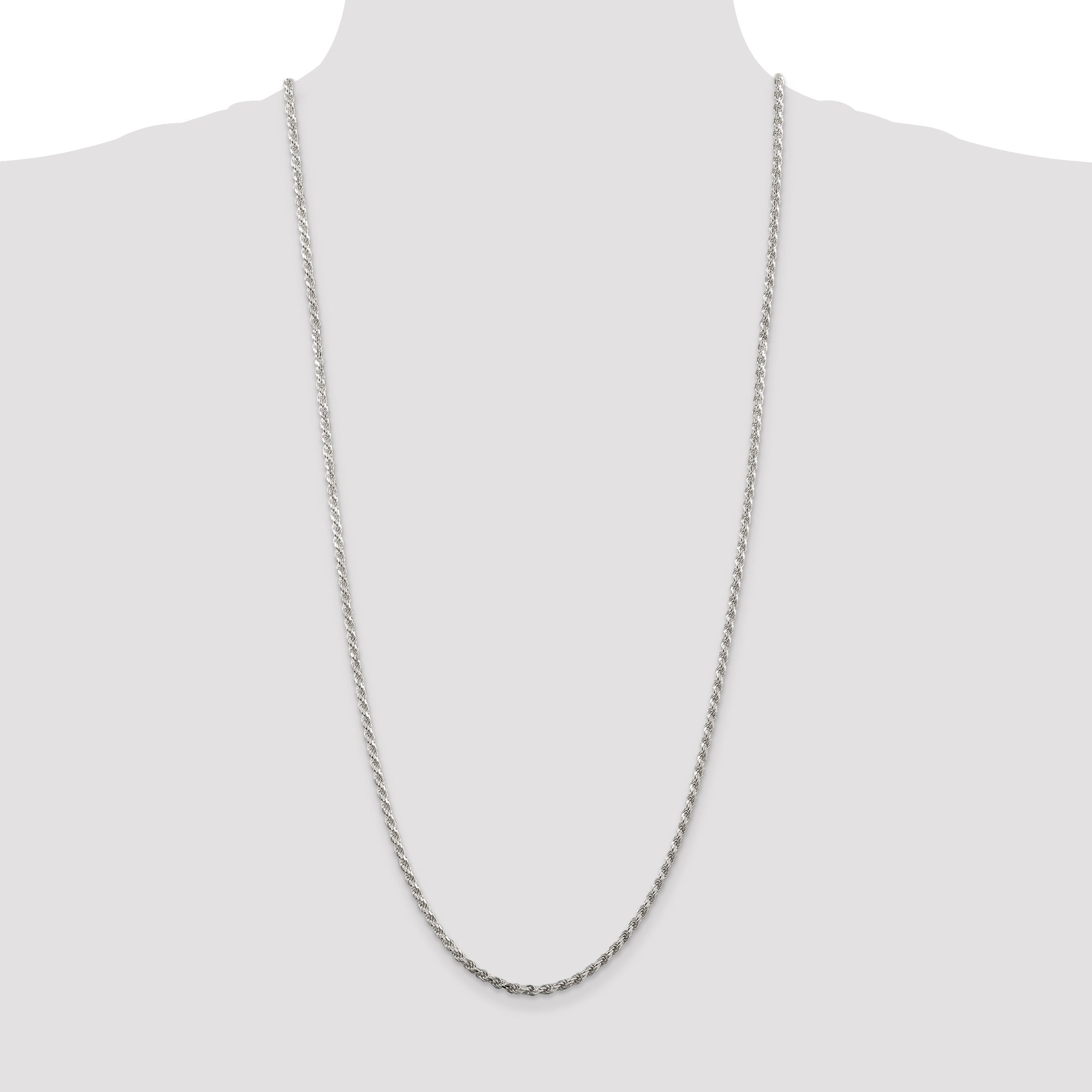 Sterling Silver 2.75mm Diamond-Cut Rope Chain