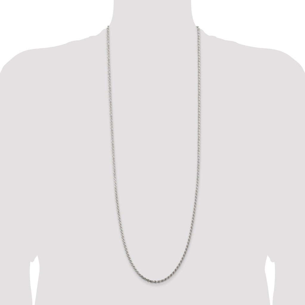 Sterling Silver 2.75mm Diamond-Cut Rope Chain