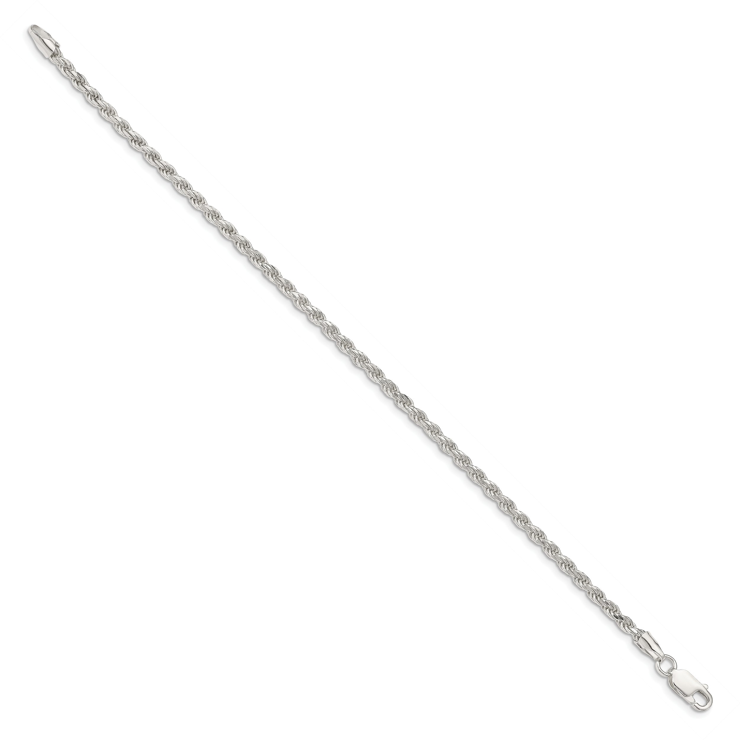 Sterling Silver 2.75mm Diamond-cut Rope Chain