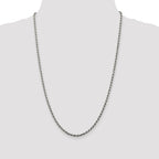 Sterling Silver Rhodium-plated 2.75mm Diamond-Cut Rope Chain