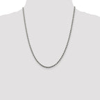 Sterling Silver Rhodium-plated 2.75mm Diamond-Cut Rope Chain