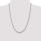 Sterling Silver Rhodium-plated 2.75mm Diamond-Cut Rope Chain