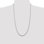 Sterling Silver Rhodium-plated 2.75mm Diamond-Cut Rope Chain