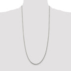 Sterling Silver Rhodium-plated 2.75mm Diamond-Cut Rope Chain