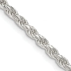 Sterling Silver 2.75mm Diamond-Cut Rope Chain w/ ext.