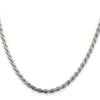 Sterling Silver 3.2mm Diamond-Cut Rope Chain