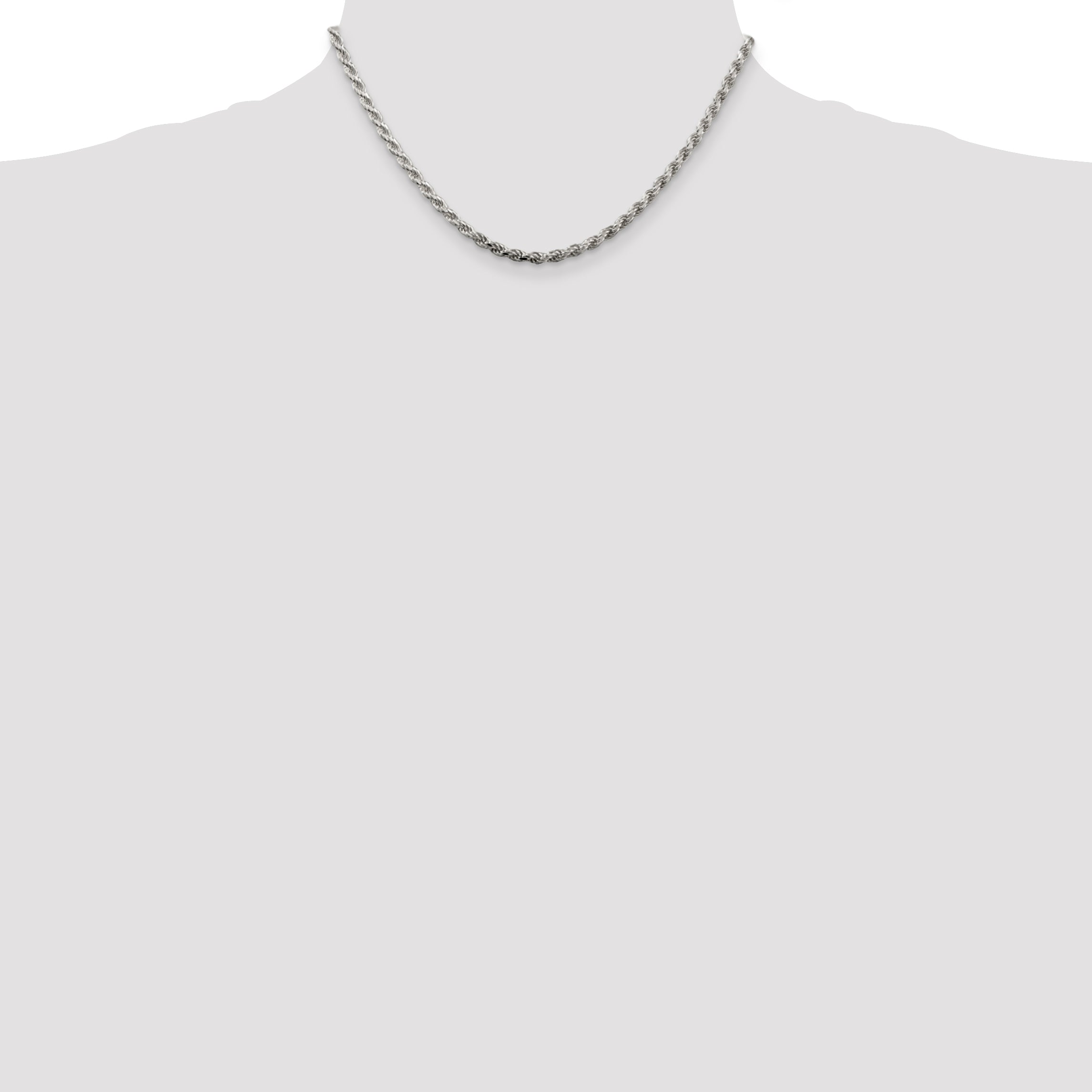 Sterling Silver 3.2mm Diamond-Cut Rope Chain