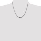 Sterling Silver 3.2mm Diamond-Cut Rope Chain