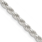 Sterling Silver 3.2mm Diamond-Cut Rope Chain