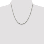 Sterling Silver Rhodium-plated 3.2mm Diamond-cut Rope Chain