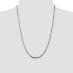 Sterling Silver Rhodium-plated 3.2mm Diamond-cut Rope Chain
