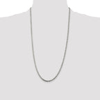 Sterling Silver Rhodium-plated 3.2mm Diamond-cut Rope Chain