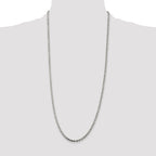 Sterling Silver Rhodium-plated 3.2mm Diamond-cut Rope Chain