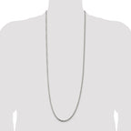 Sterling Silver Rhodium-plated 3.2mm Diamond-cut Rope Chain