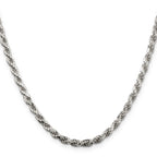 Sterling Silver 3.75mm Diamond-Cut Rope Chain