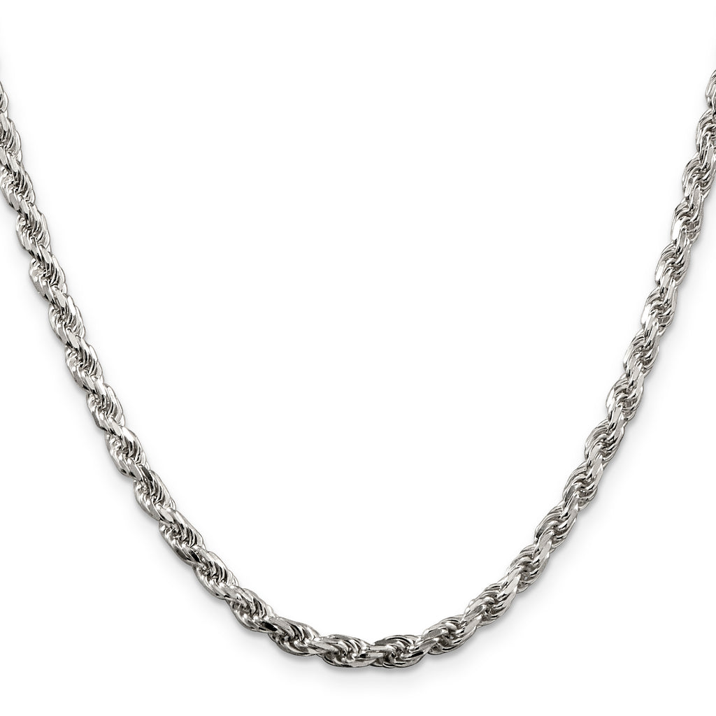 Sterling Silver Diamond-Cut Rope Chain Necklace 3.75mm
